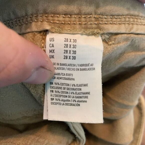 American Eagle tan 360 extreme flex slim 28x30 flat front slacks - Picture 3 of 4